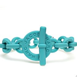 Marc By Marc Jacobs Silicone Bracelet With Stationary Toggle & Silver Charm