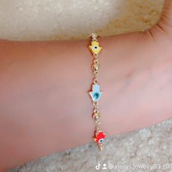 Evil Eye Bracelet  Gold Plated 