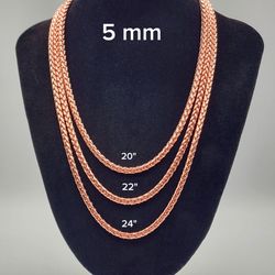 Pure Copper Dragon Bone Chain Necklace, 5mm Solid, 20"–24", Healing Jewelry, Unisex Copper Chain

3 lengths are available. Price is For each
20" for $