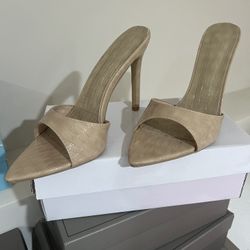 Beige High Heel Sandal