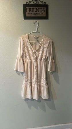 Boho creamy beautiful dress for wedding or special occasion size small