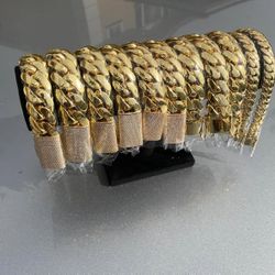 Miami Cuban Link Gold Plated Bracelets High Quality Premium Polished | 20mm & 24inch 