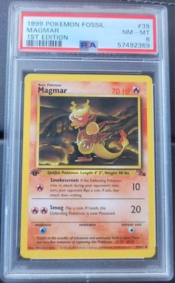 1999 Pokémon Fossil Magmar 1st Edition (PSA 8)