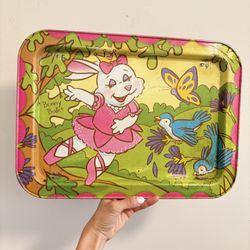Vintage 70s/80s Lunch/TV Easter Bunny Tray