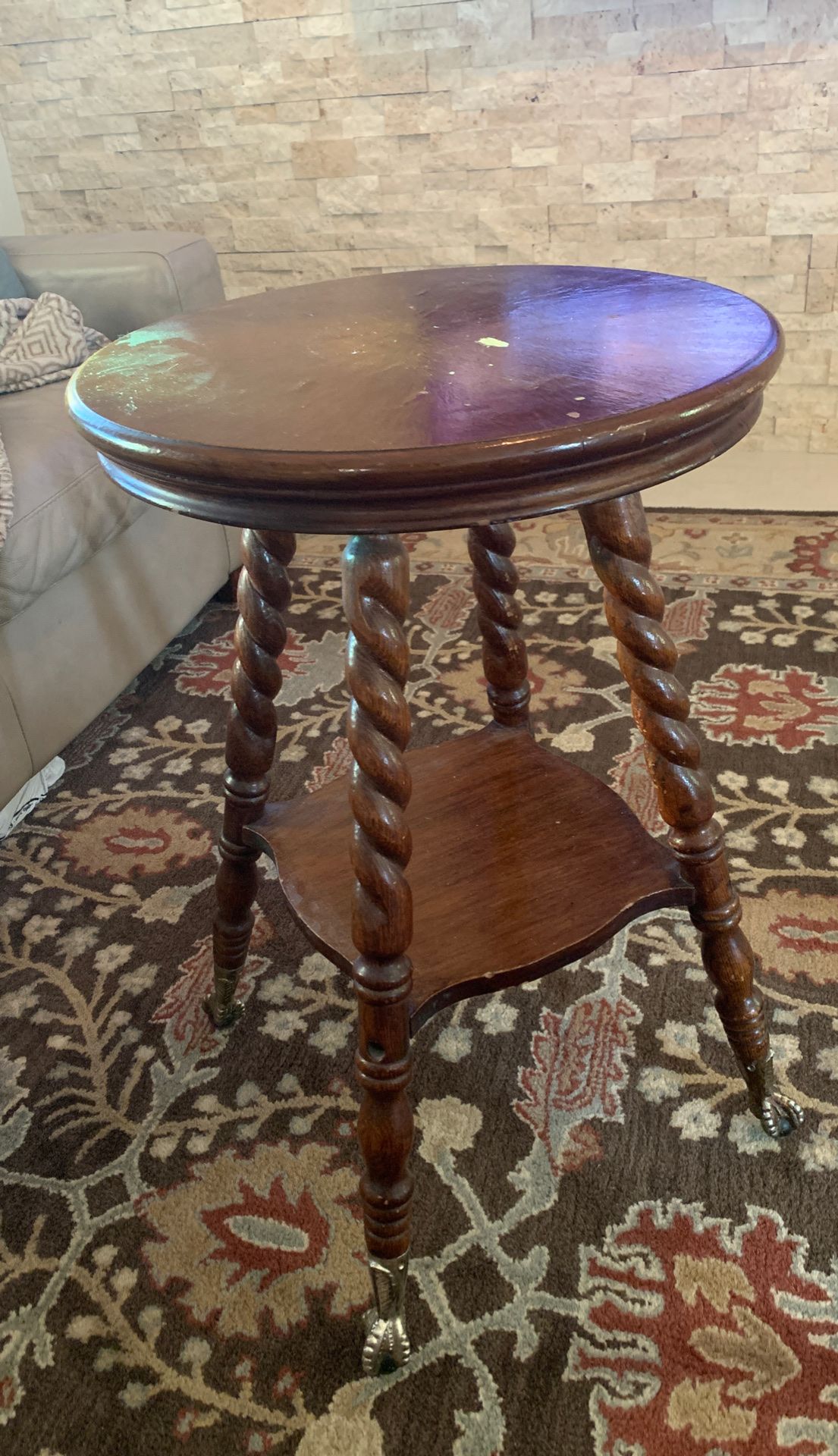 Table With Claw Foot Clear Glass Ball