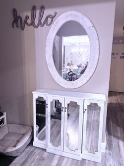 White Distressed Mirror