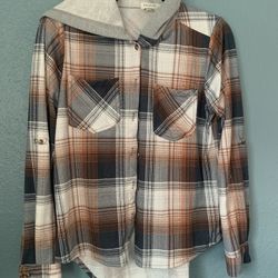 Girls Plaid Thin Sweater Shirt 