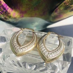 10K White And Yellow Gold Earrings
