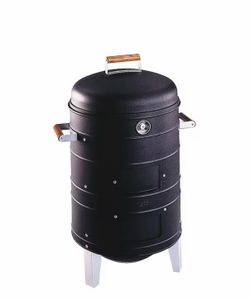 Double Grid Charcoal Water Smoker in Black