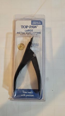 Top Paw Large Metal Guillotine Nail Clipper, a grooming tool designed for precise nail trimming on medium to large dogs The Top Paw Large Metal Guillo
