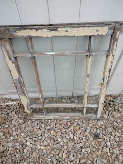 Weathered Vintage Window, framed 