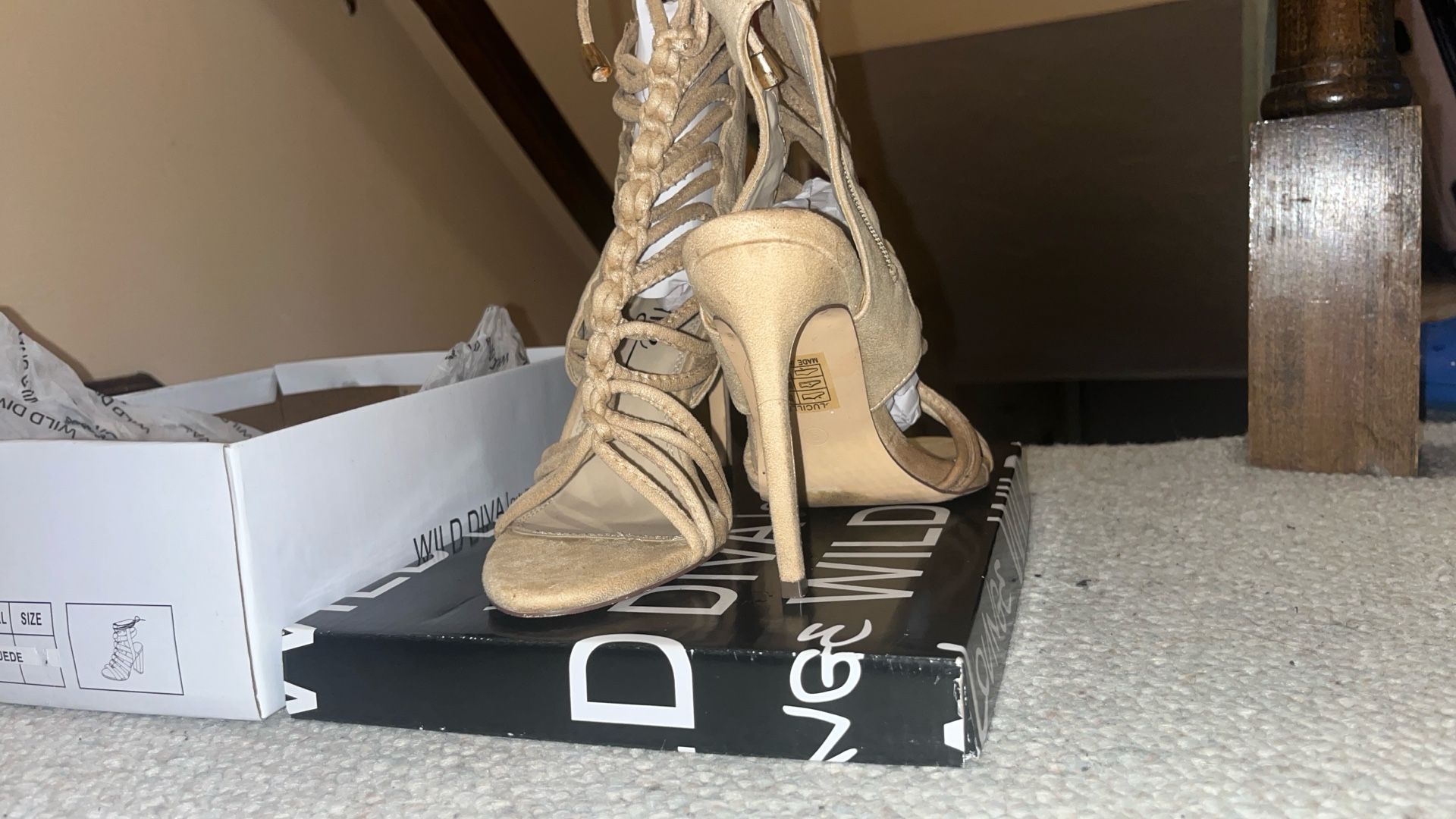 So Me, Lucille, Size 9 Heels Tight Ups Suade