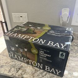 NEW Hampton Bay 6 Outdoor LED Lights Black Metal Pathway 