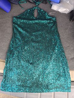 green sparkly dress