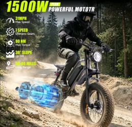NEW 1500W Adult Electric Bicycle with 48V 15AH Battery