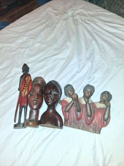 African bust hand carved authentic vintage pieces