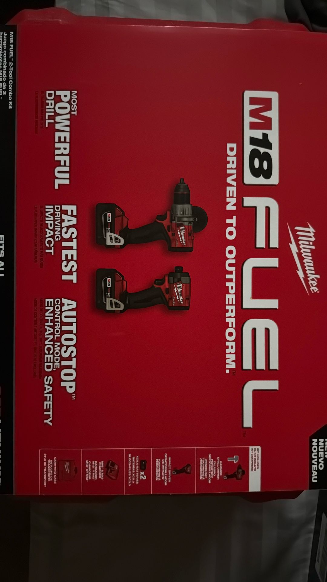 Milwaukee M18 Fuel Hammer Drill, Impact Drill 2 5.0 Batteries , Charger And Carrying Case