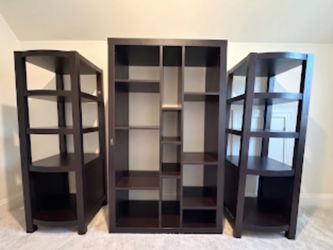 IKEA Shelf TITLE: 3-Piece IKEA Black-Brown Bookcase & Shelving Unit Set