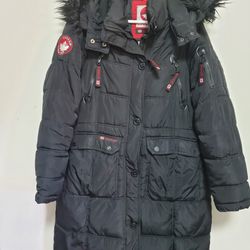 Canada Weather Gear Women's Long Winter Coat Black Size XL RN#74299 