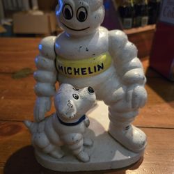 Cast Iron Michelin Man And Bubbles The Dog 