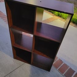 Brown Wood 6 Cube Storage Bookcase Shelves Shelf Shelving Unit