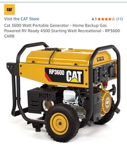 Brand new in Box Never used,  Cat 3600 Watt Portable Generator - Home Backup Gas Powered RV Ready 4500 Starting Watt Recreational - RP3600 CARB