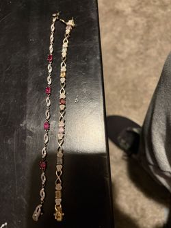 Two Bracelets That Are 925 With Real Diamond And Stones