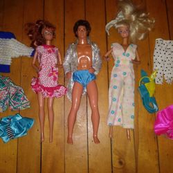 barbie jewel secrets ken doll 12" 1987 mattel And 2 Barbie