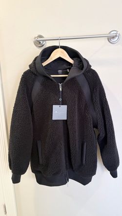 Moose Knuckles Logo Full Zip Hooded Hoodie Black Fleece Pockets Men M