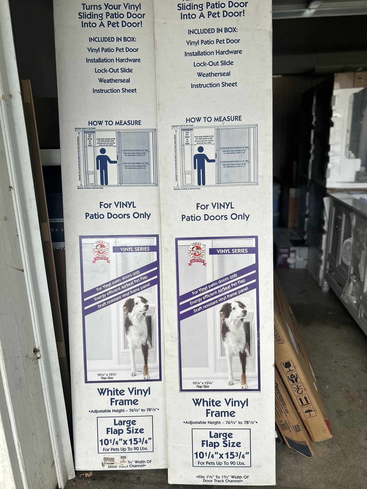 Ideal Pet Products Large White AirSeal Pet Dog Patio Door Insert For Vinyl Sliding Door