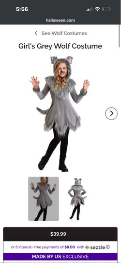 Girl's Grey Wolf Halloween Costume