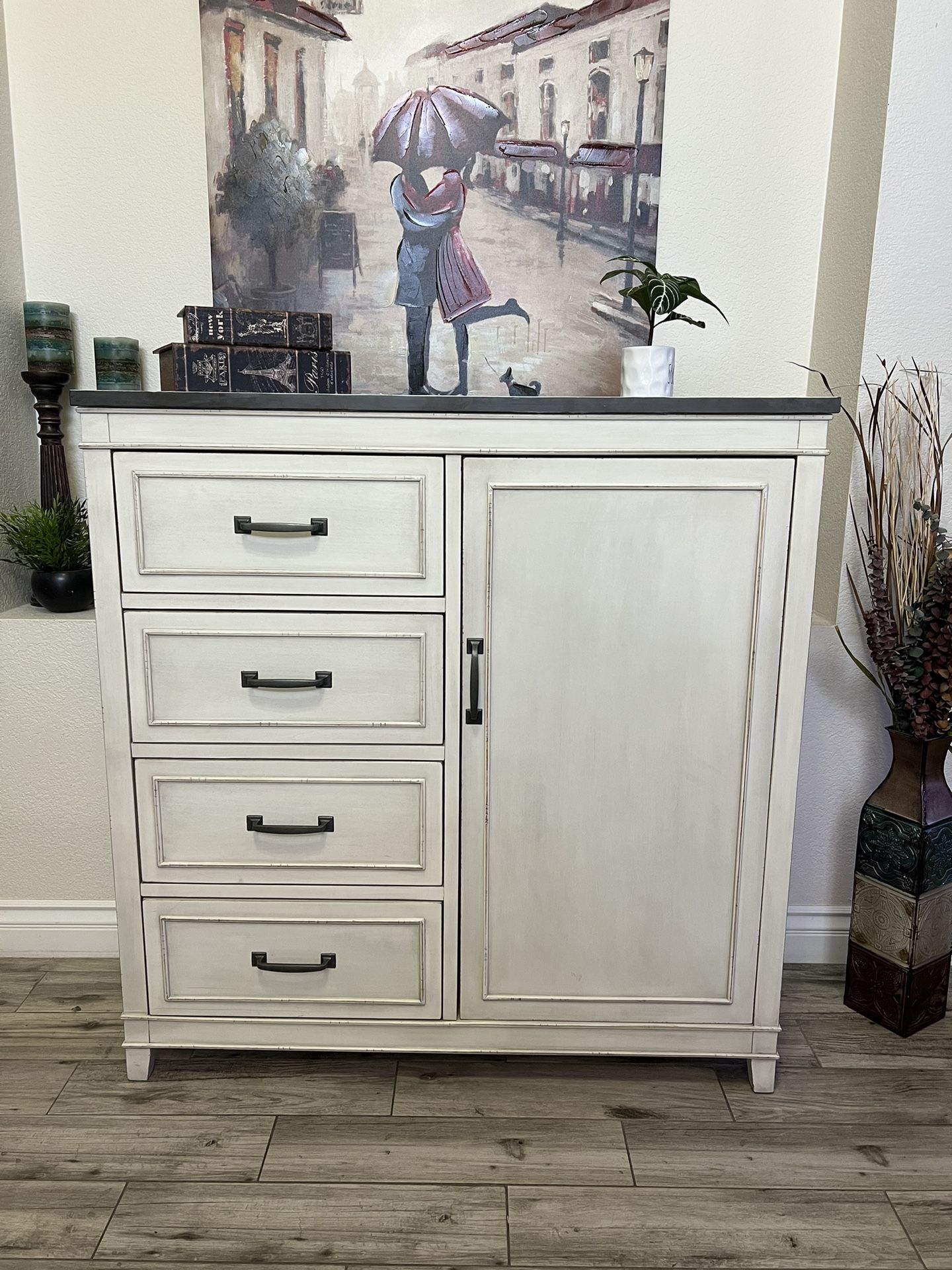 Rustic Style Tall Media Dresser/ Armoire Chest