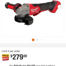 M18 FUEL 18V Lithium-lon Brushless Cordless 4-1/2 in./5 in. Grinder with Variable Speed & Paddle Switch (Tool-Only) * **** (307) V Questions & Answers