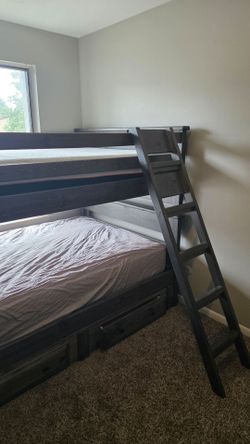 Laguna Full Over Full Bunk Bed with Drawer Storage and Ladder