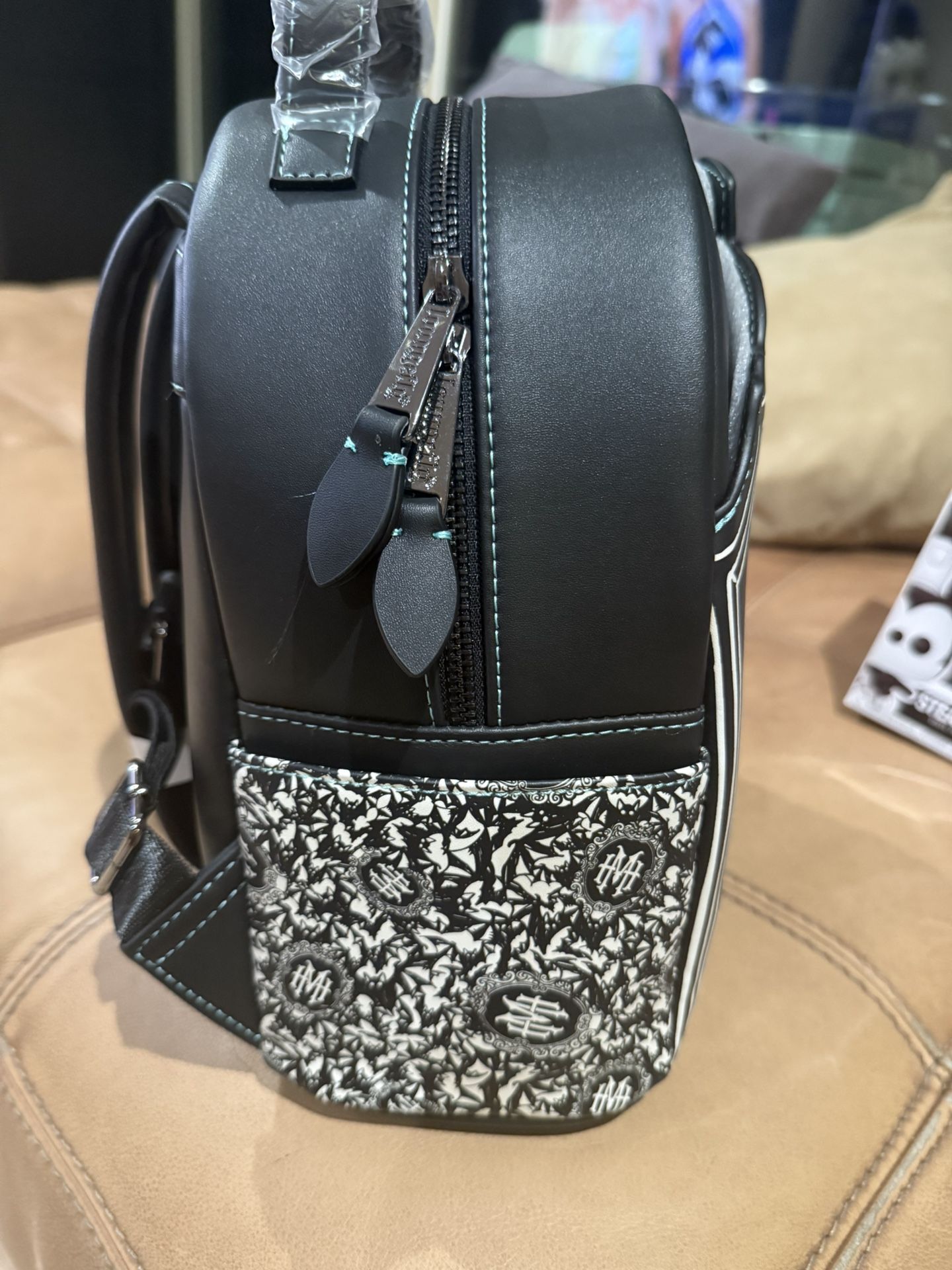 Disney Loungefly Haunted Mansion Grey Mini Backpack Loungefly Disney Haunted Mansion Gargoyle Wallpaper Mini  main image 2