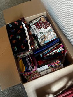 2 Full Boxes of Scrap Fabric