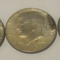 40% Silver Kennedy Half Dollars Total Of 3