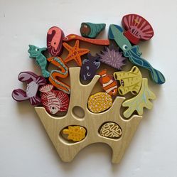 Coral Reef Wooden Stackable Balance Puzzle 
