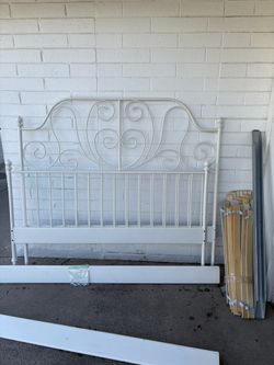 White Metal Queen Bed Frame