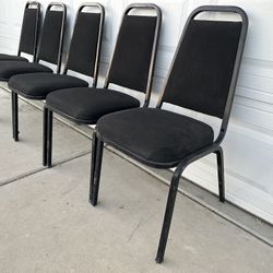 Five Heavy Duty Chairs With Metal Frame And Legs 