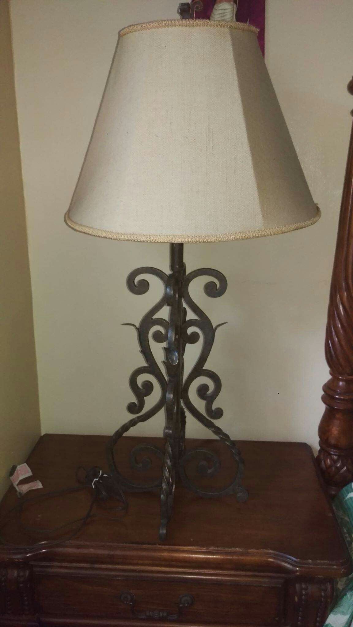 Wrought iron table lamp