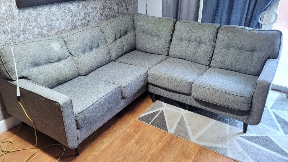 Gray L Shaped Sectional Couch Sofa Ashley Furniture 2 Piece Zardoni