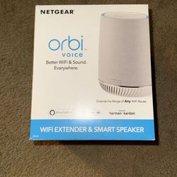 NETGEAR RBS40V Orbi Voice Smart Speaker WiFi Mesh Extender w Amazon Alexa