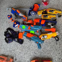 Huge Pile Of Nerf Guns And Bullet Mower
