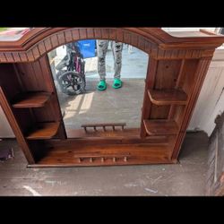Wooden vanity, with shelves, Light 