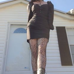 Black Puffy Sleeve Dress
