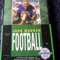 John Madden Football Sega Genesis 1990 CIB Complete w/ Manual & Inserts EA