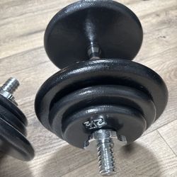 Beautiful New Standard Adjustable Dumbbells  (80 lbs)
