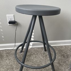 Grey Metal Stool 
