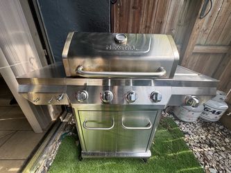 Nexgrill 4-Burner Propane Grill w/ Tank + Upgraded Cast Iron Grates & Extra Parts